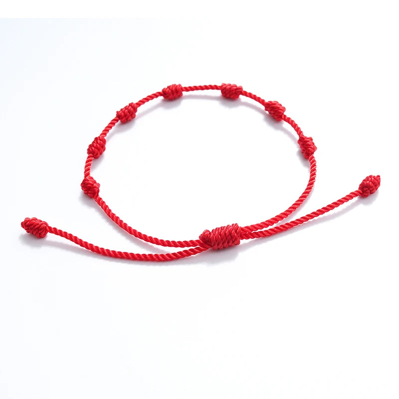 10PCS Handmade 7 Knots Red String Bracelet For Couple Protection Good Luck Amulet for Success Rope Braided Bracelet Jewelry Gift