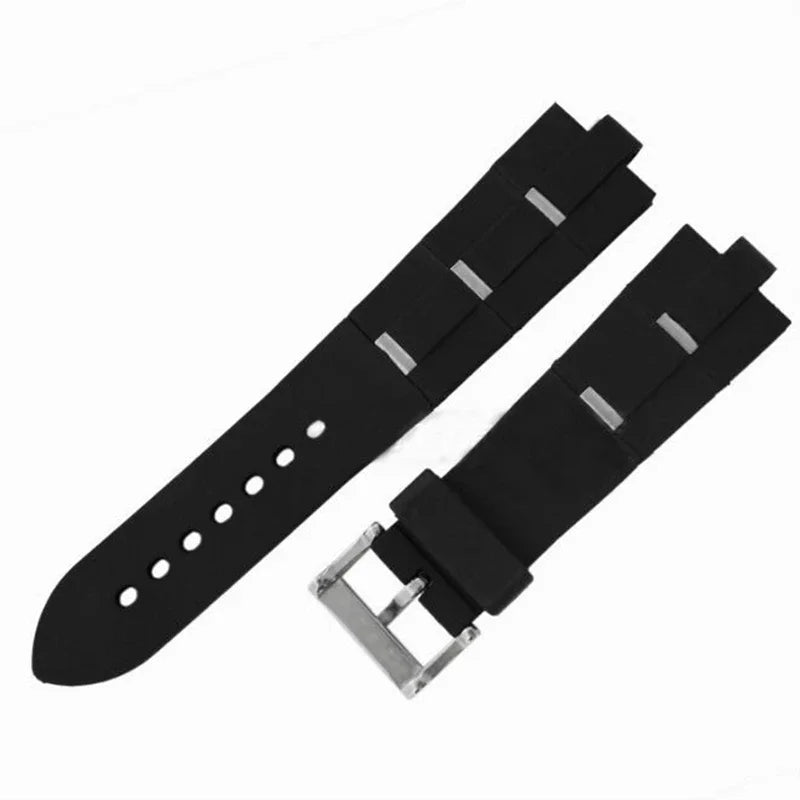 For Bvlgari Rubber Watch Strap 22mm 24mm Raised Mouth Black Silicone Watch Band Men and Women