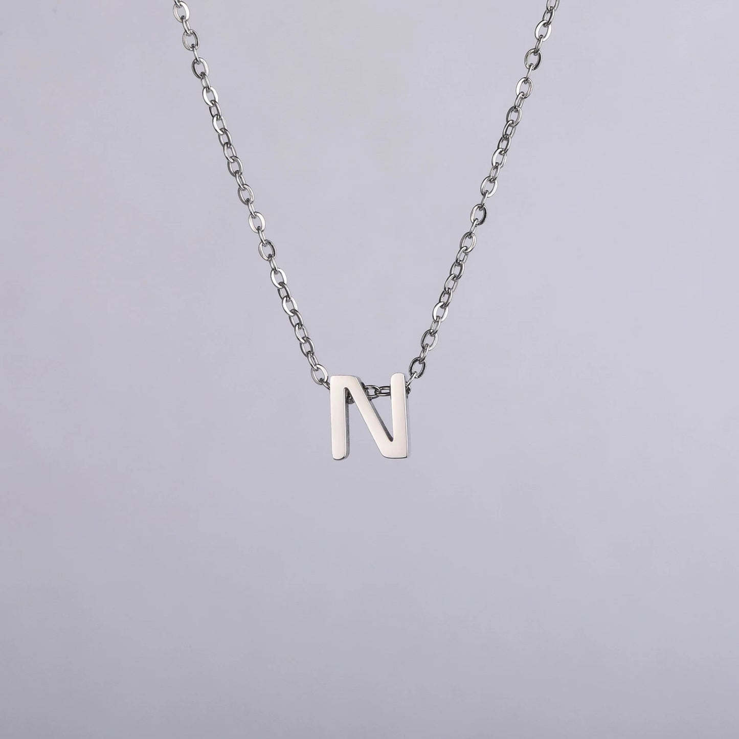 Unift Family Initial Name Necklaces Letter Alphabet M Pendant Stainless Steel Women Neck Chain Choker Trendy Minimalist Jewelry