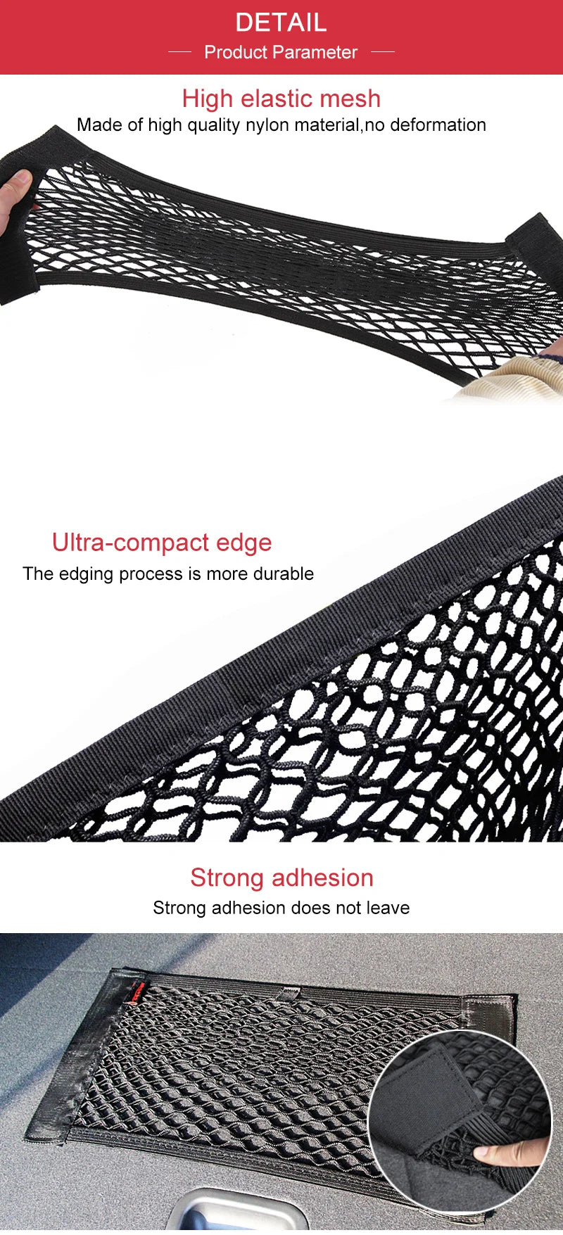 Car Accessories Organizer Net Mesh Seat Elastic Magic Storage For Baseus Car Stuff Byd Rav4 2023 Accessories Xc60