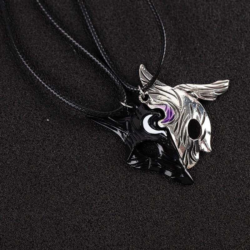 1Pair League Of Legends Style Sheep And Wolf Pendant Necklace Mysterious Splicing Pendant Jewelry Asymmetric Sheep Wolf Pendant