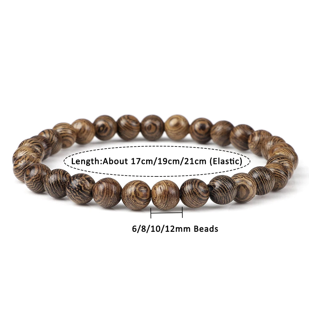 Natural Wooden Beads Bracelet Tibetan Buddha Rosary Handmade Bracelets Men and Women Yoga Meditation Prayer Beaded Jewelry Gifts