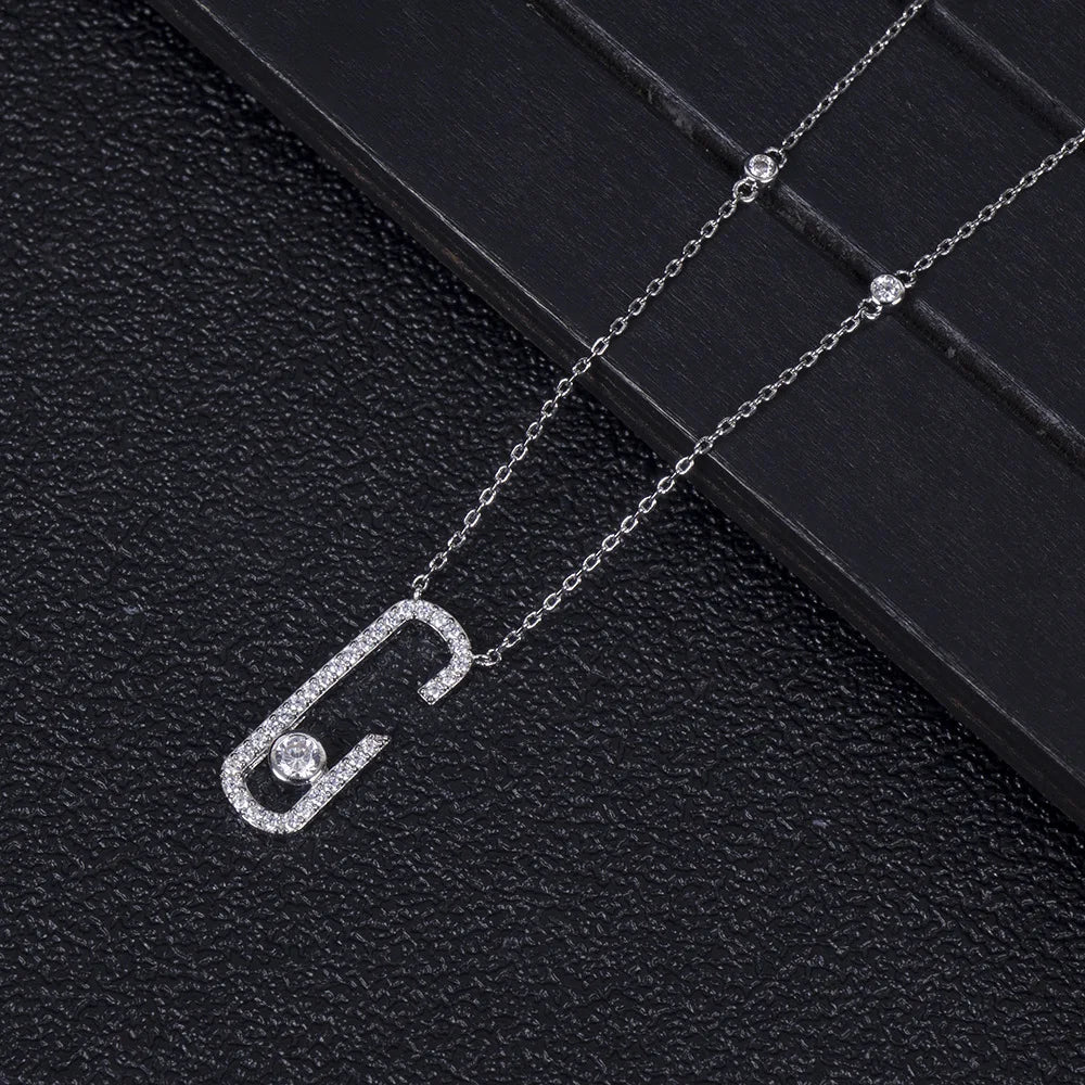 Hot Fashion Lucky Bead Geometric Pendant Necklace Gold Silver high-quality zircon Choker Necklace For Women Pendant Jewelry Gift