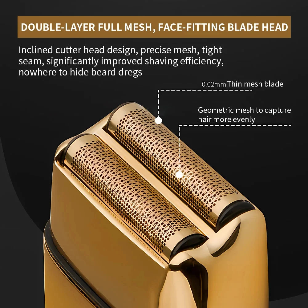 Kemei KM-TX1 Factory Direct Full Metal Electric Shaver Reciprocating Twin Blade Double Head USB Charging Men's Razor