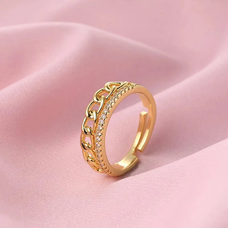 Adjustable Size Stainless Steel Rings For Women Korean Fashion Engagement Wedding Woman Ring Jewelry Accessories Wholesale 2023