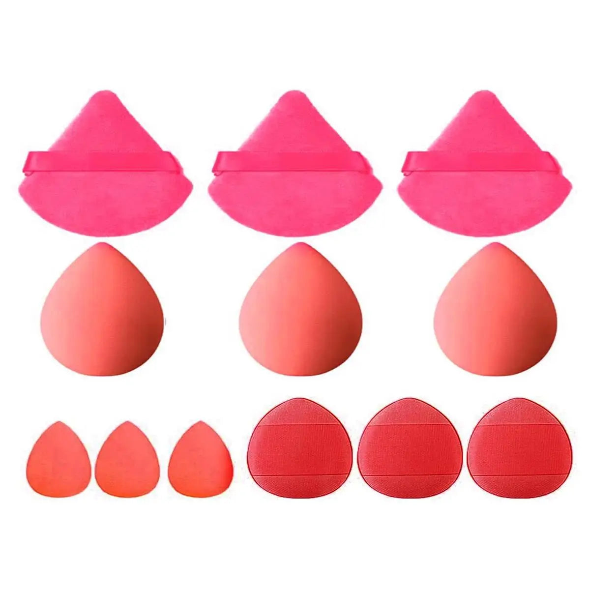 12Pcs Triangle Puff Giant Soft Eye/Base Makeup Egg Portable Cosmetics Tool Set