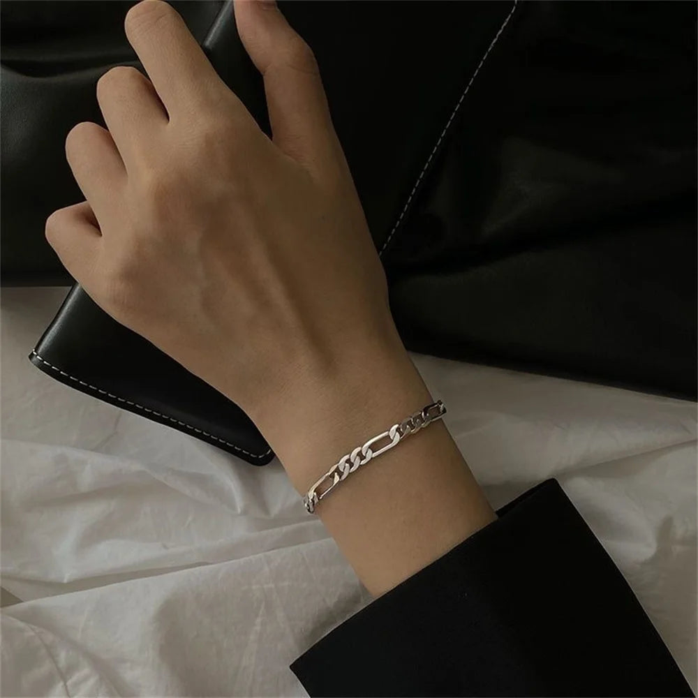 gold color Cuba chain charm bracelets for women Stainless steel link chain Lobster clasp snap button jewelry drop shipping