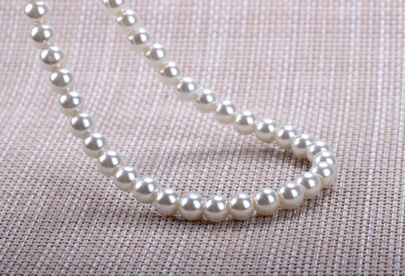 1 Strand Women Fashion Jewelry Pearl Necklace 42cm 8mm New Fashion Statement Imitate Pearl Beads For Wedding Party Decoration