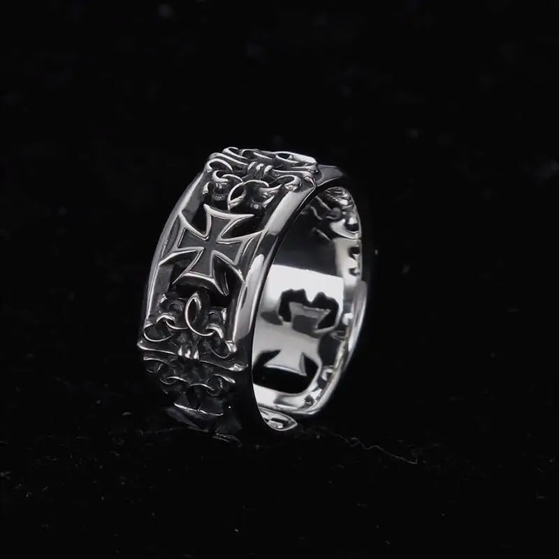 New retro cross hip-hop punk style niche opening ring for men