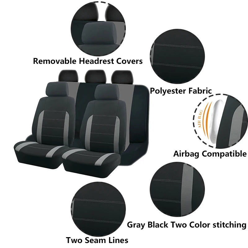 AUTO PLUS Universal Fabric Car Seat Covers Fit For Most Car Suv Truck Van Car Accessories Interior Seat Covers Car