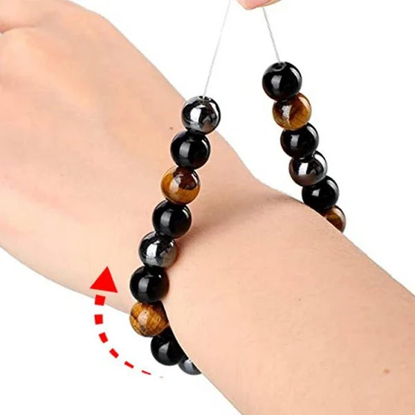 Magnetic Hematite Tiger Eye Obisidian Bracelet Men Triple Protection Health Care Stainless Steel Bracelet Women Weight Loss Gift