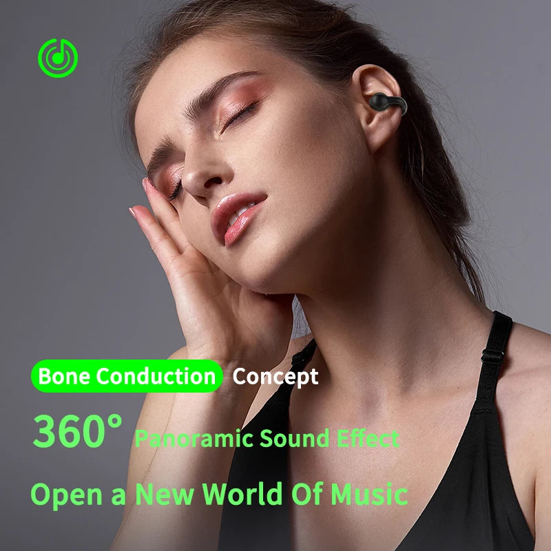 Ear-Clip Wireless Earphone HIFI Heavy Bass Surround Stereo Sound TWS Bluetooth 5.3 Headsets With Mic DT3.0 For Sports Game Music