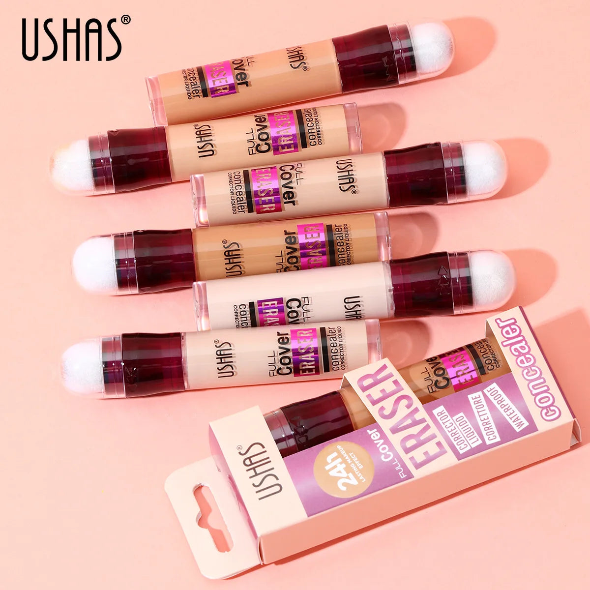 USHAS Sponge Tip Foundation Holding Concealer No Makeup Removal Waterproof Concealer 12 Colours Available