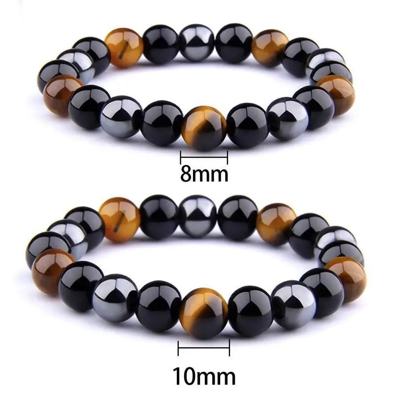 1 Natural Black Obsidian Hematite Tiger Eye Bead Bracelet For Men Magnetic Health Protection For Women Soul Jewelry