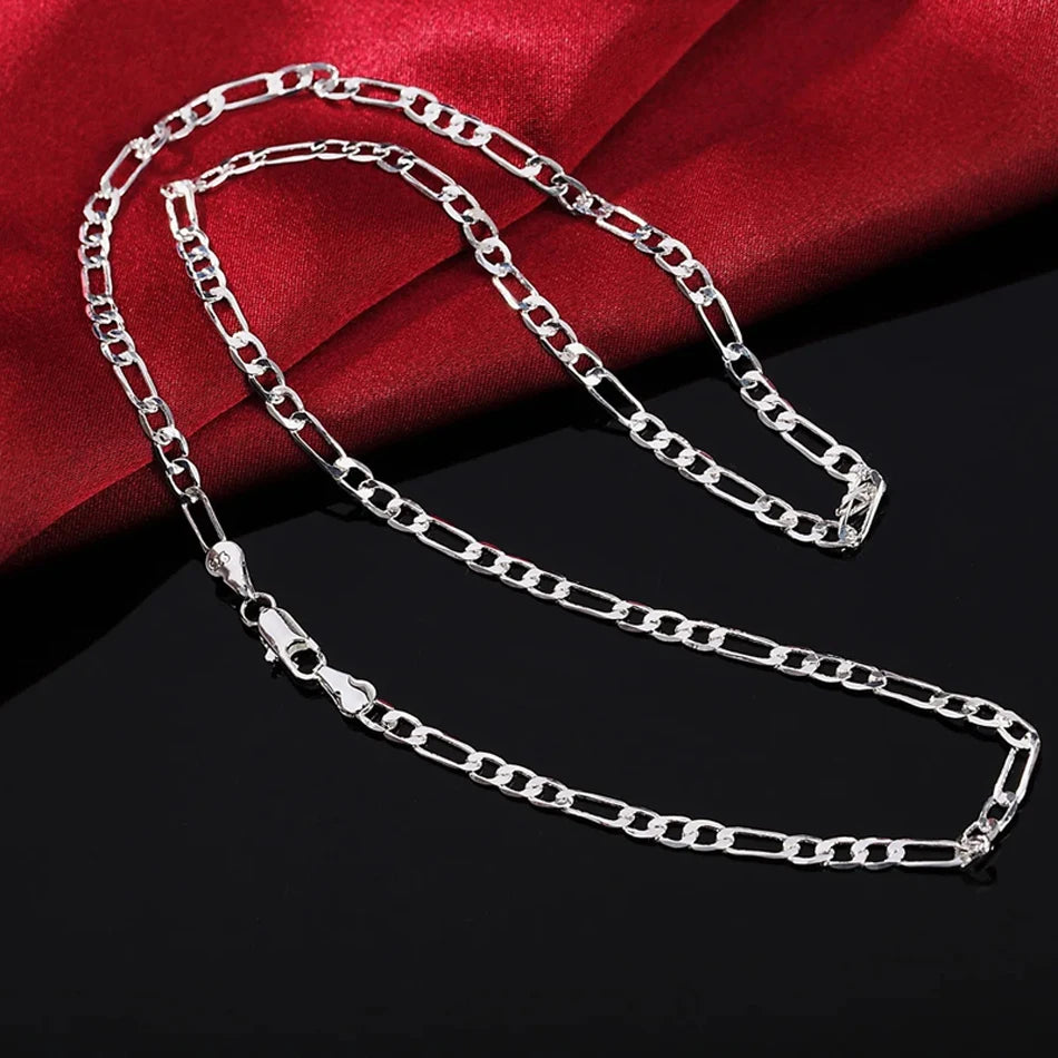 40-75cm 925 sterling Silver 16-30 Inches fine 4MM chain Necklaces for women fashion party wedding Jewelry Christmas gifts