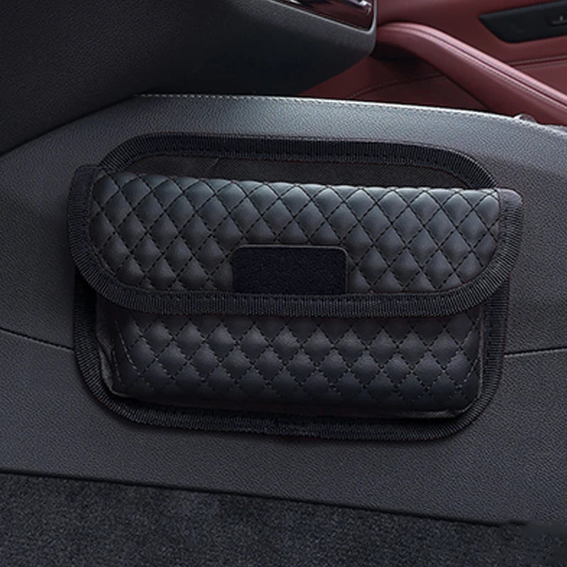 PU Leather Car Storage Pocket Seat Back/Door/Center Console Organizer for Small Stuff Car Storage Bag Universal for All Vehicles