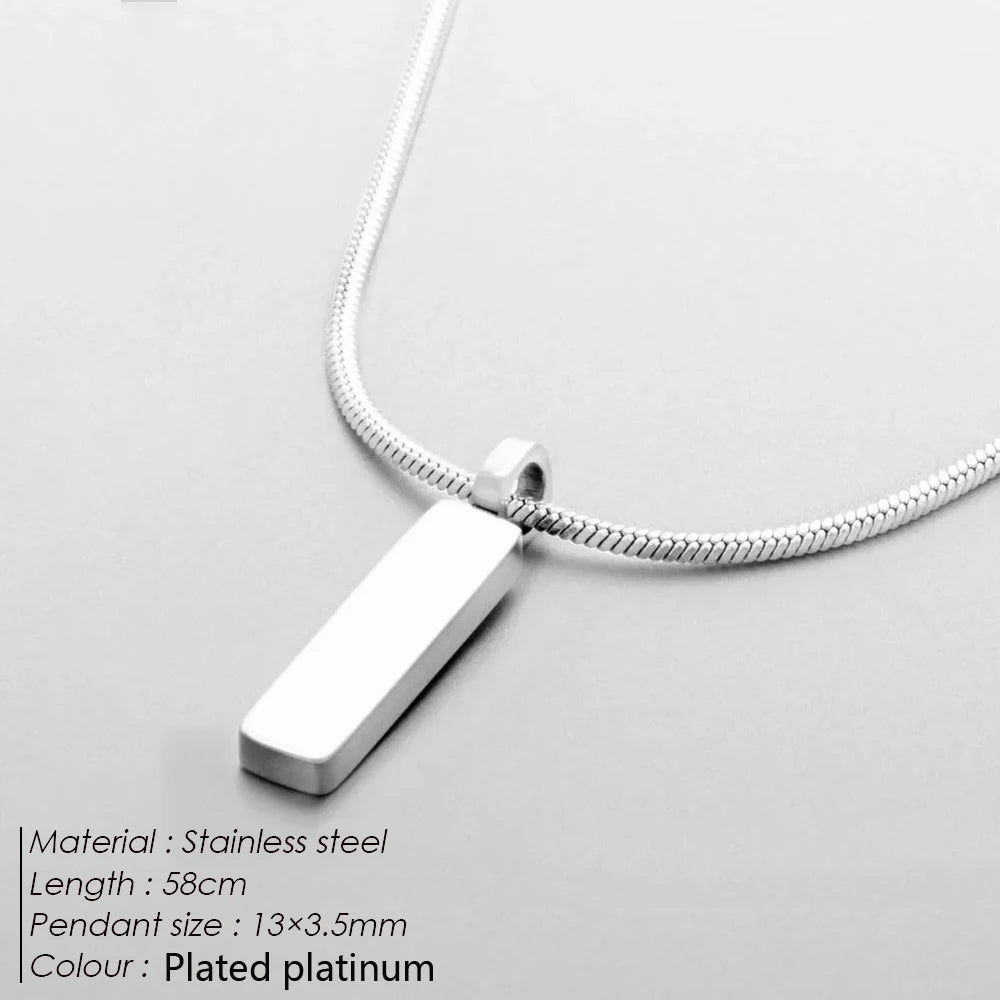 Men Stainless Steel Jewelry simple and fashionable cuban chain non fading water proof Pendant Necklace 목걸이  cadenas para hombre