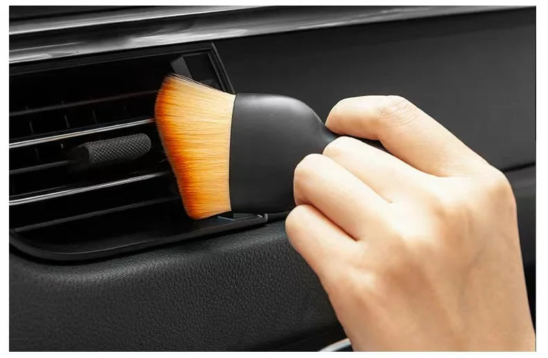 Car Air Vent Cleaning Soft Brush with Casing Car Interior Cleaning Tool Artificial Car Brush Car Crevice Dusting Car Detailing