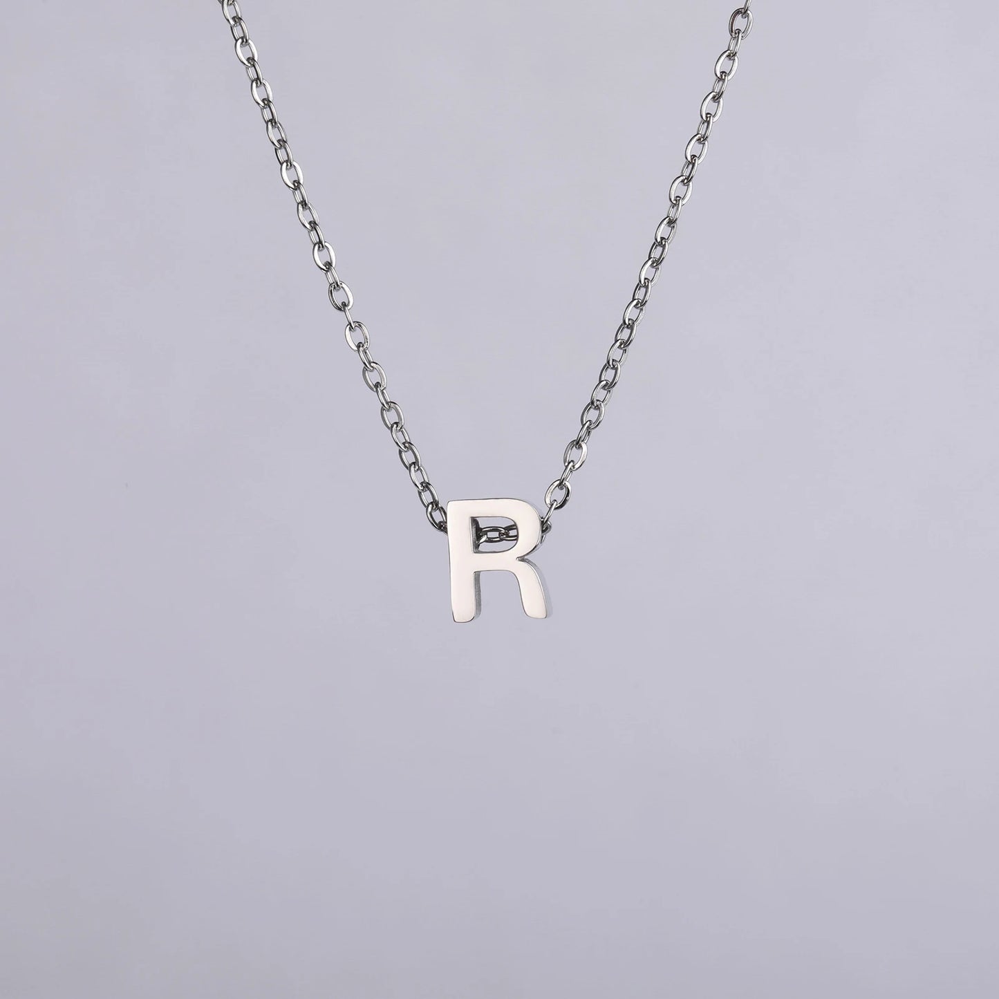 Unift Family Initial Name Necklaces Letter Alphabet M Pendant Stainless Steel Women Neck Chain Choker Trendy Minimalist Jewelry