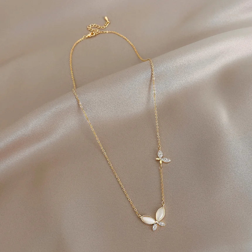 316L Stainless Steel Butterfly Necklace Light Luxury Small Clavicle Chain Ladies Fashion Exquisite Jewelry SAN640