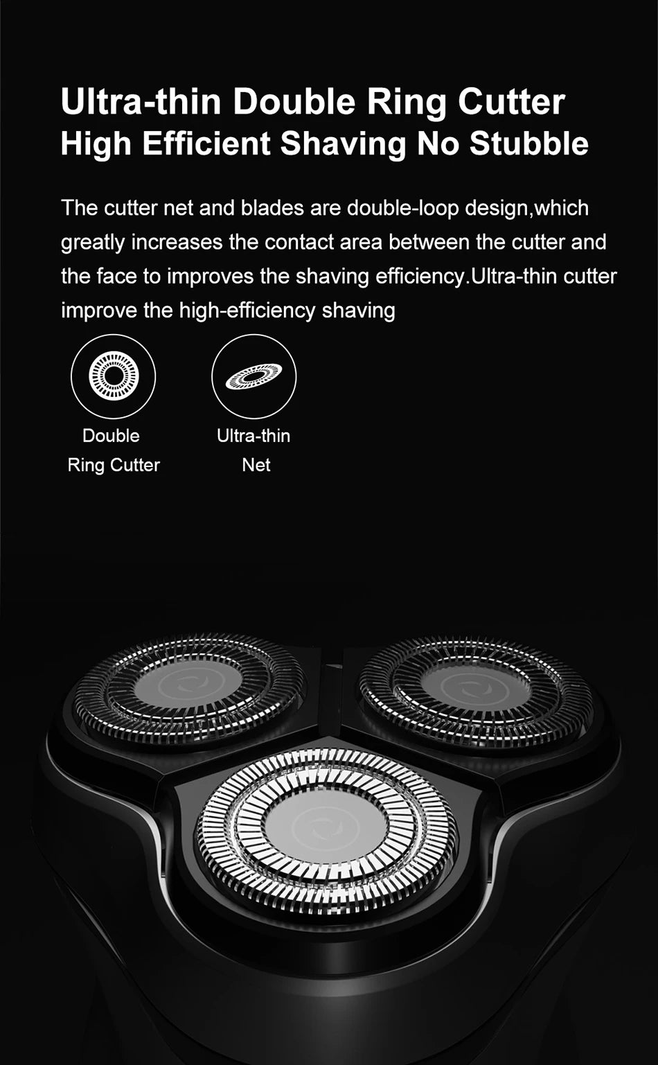 ENCHEN Blackstone Electrical Rotary Shaver for Men 3D Floating Blade Washable Type-C USB Rechargeable Shaving Beard Machine