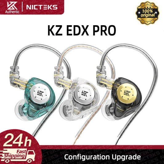 KZ EDX Pro Dynamic Wired Earphones HIFI Stereo Bass Music Earbuds In Ear Sport Headphones Detachable Cable Stereo Gaming Headset