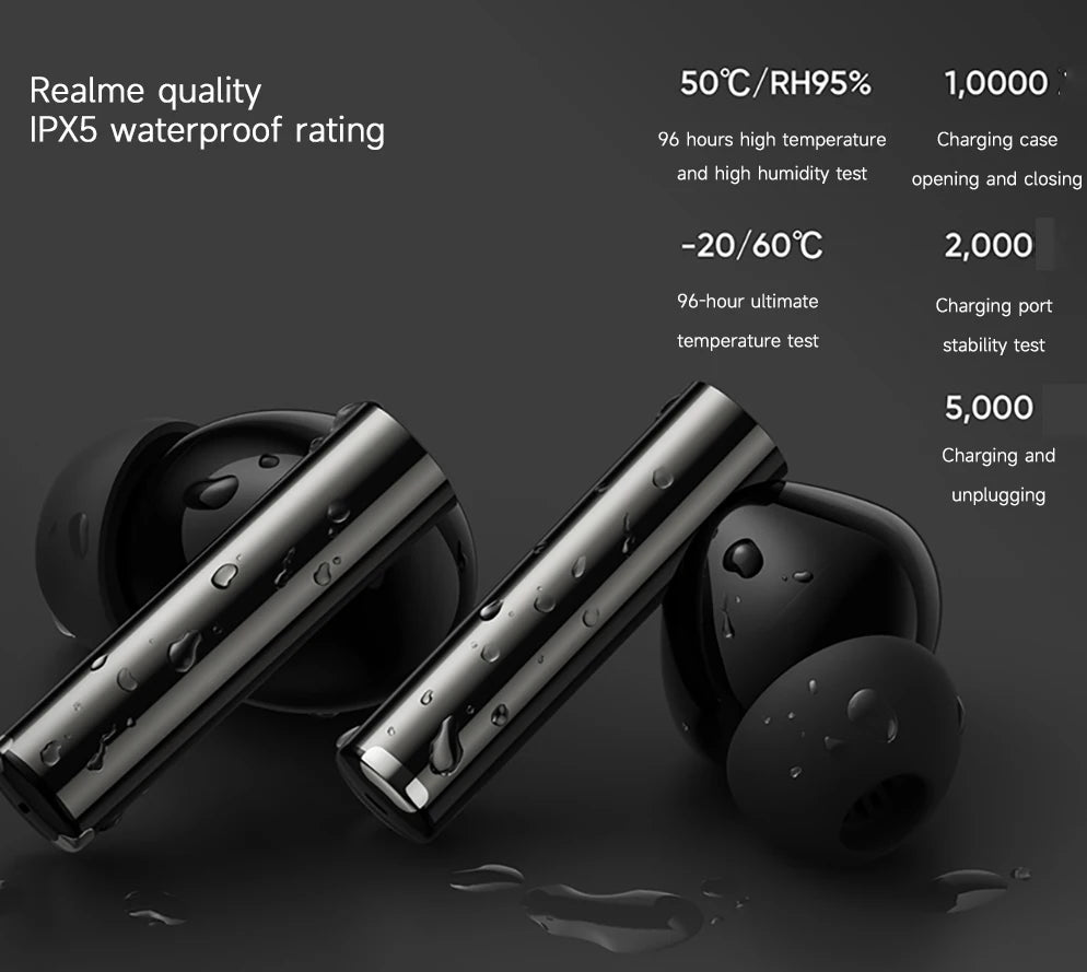 Global Version realme Buds Air 5 Pro Bluetooth Earphone 50dB Active Noise Cancelling LDAC Bluetooth 5.3 Wireless Headphone New