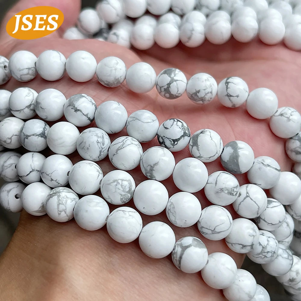 AA Natural White Howlite Turquoise Strand Loose Beads for Jewelry Making Bracelets Necklace DIY Beads Accessorries Wholesale