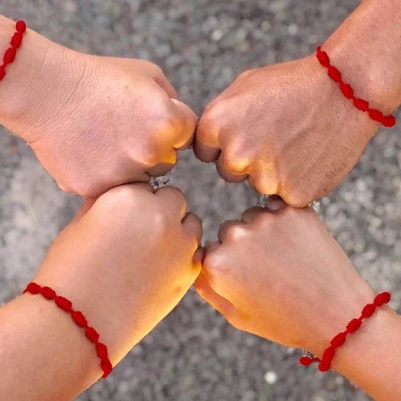 10PCS Handmade 7 Knots Red String Bracelet For Couple Protection Good Luck Amulet for Success Rope Braided Bracelet Jewelry Gift