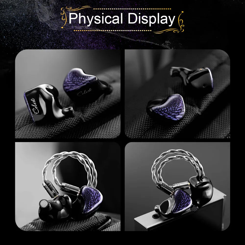 Kinera Celest Wyvern Black Dragon In-Ear HiFi Earphones 10mm LCP Dynamic Driver Music Earbuds with Detachable 2-pin 3.5mm Cable