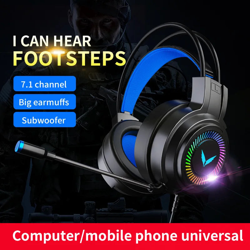 G58 Gaming Headset Wired 7.1 Stereo Channel Headset Bass Earphone Headphone With Mic for Computer Pc Gamer Foldable