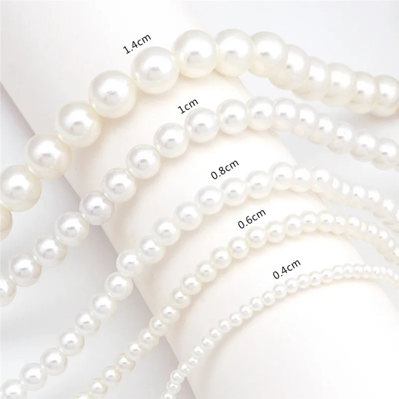 New Trendy Imitation Pearl Necklace Men Temperament Simple Handmade Strand Bead Necklace For Women Jewelry Gift Wholesale Jewelr