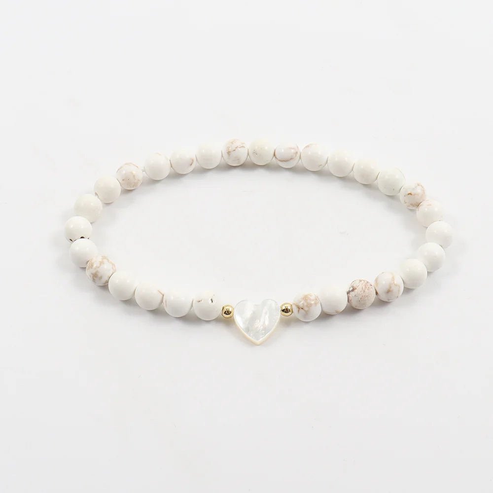 New Trendy Shell Heart Bracelet Women Classic Handmade Stone Beaded Bracelet For Women Jewelry Gift