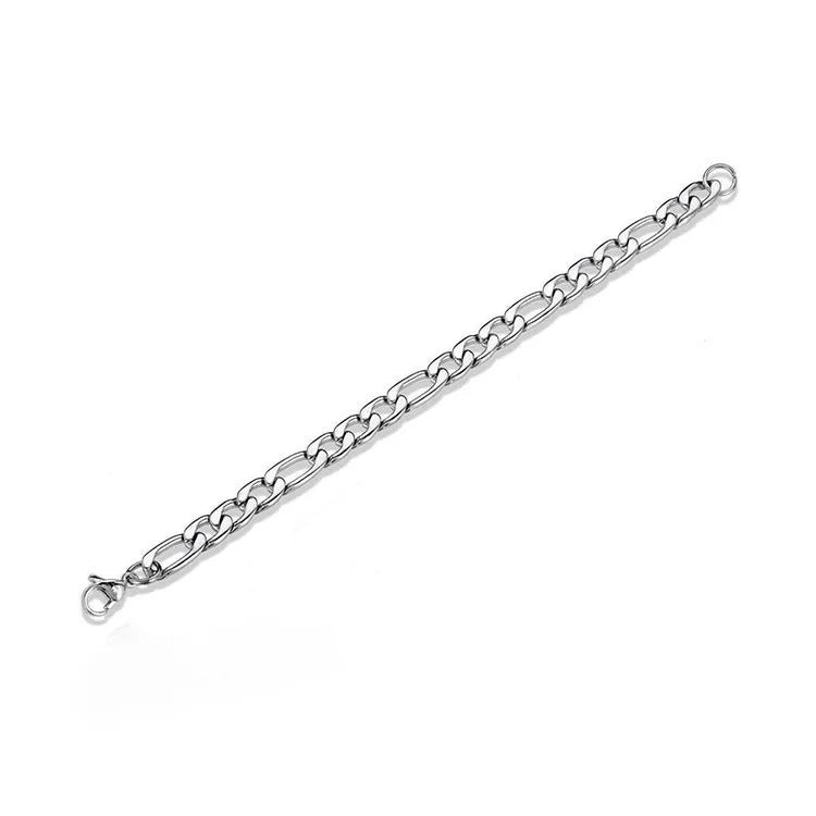 5mm Stainless Steel Figaro Chain Bracelet For Men Simple Silver Color NK Chain Women Bracelet Hip Hop Jewelry Party Accessories