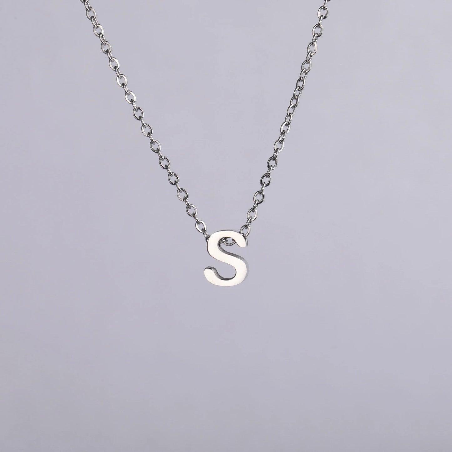 Unift Family Initial Name Necklaces Letter Alphabet M Pendant Stainless Steel Women Neck Chain Choker Trendy Minimalist Jewelry