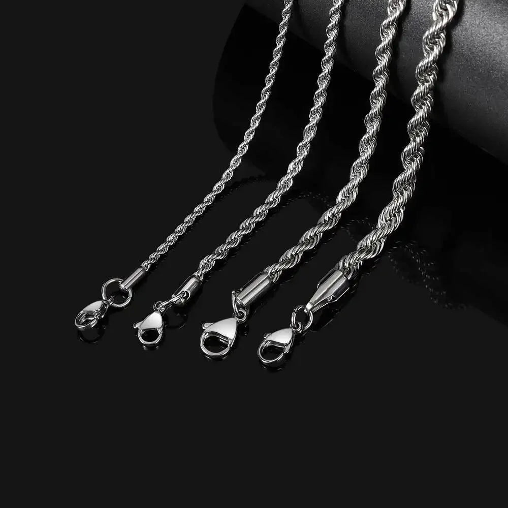 2-6MM Stainless Steel Chain Bracelet For Women Men Gold Color Twisted Rope Chain Bangle Fashion Never Fade Waterproof Jewelry