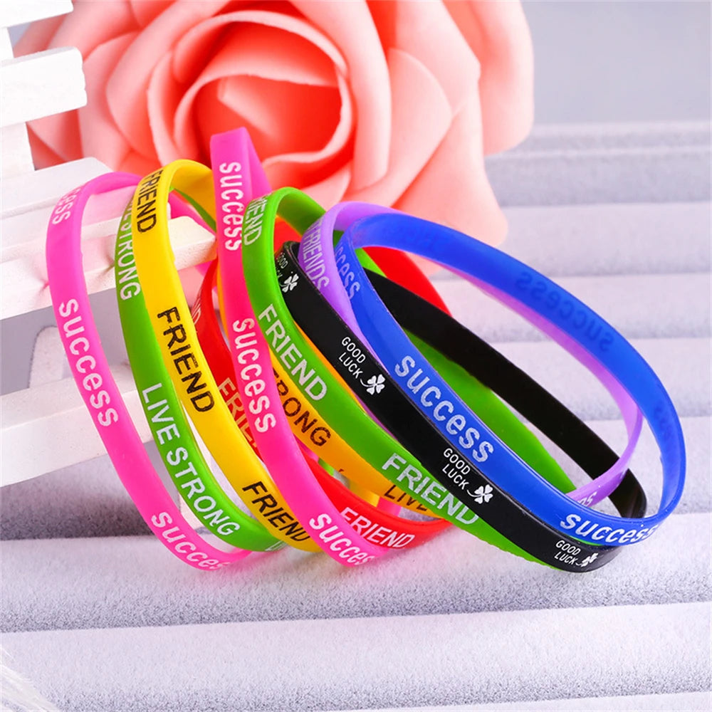 20/30/50/100Pcs/Lot Fashion Sport Multicolor Luminous Silicone Bracelets Men Women Mix Style Rubber Wristband Jewelry Gift