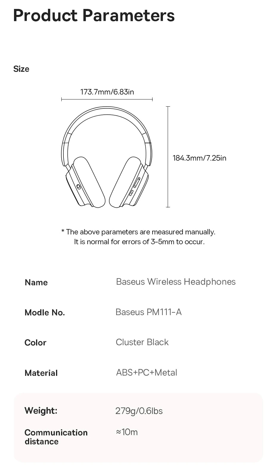 Baseus Bowie 10 Max Wireless Headphones Hybrid -46dB Noise Cancelling 120H Gaming Time Hi-Res Earphones Bluetooth 5.4 Headset