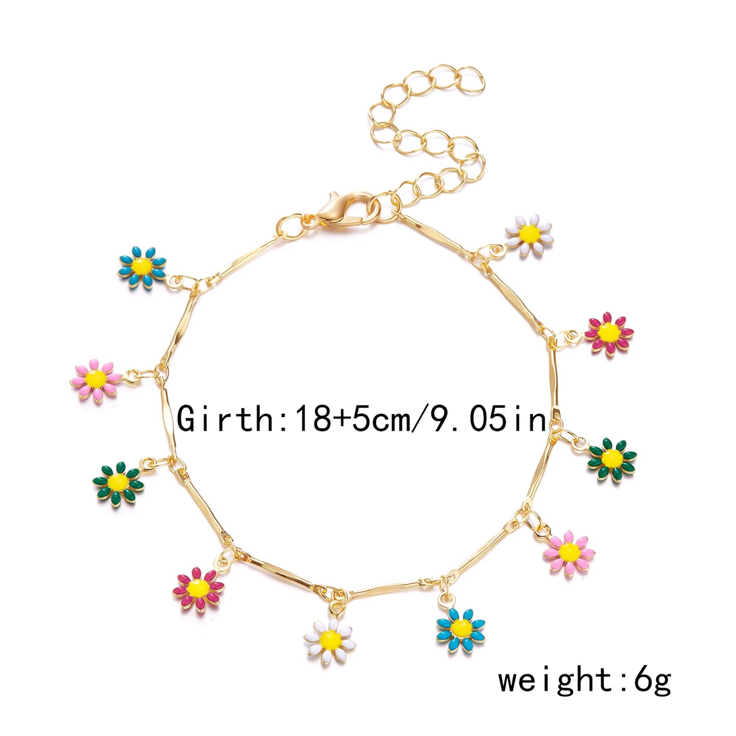 Fashion Sweet Flower Daisy Bracelet for Women Girl Y2K Accessories Handmade Colorful Beads Bracelet Boho Summer Pulseras Jewelry