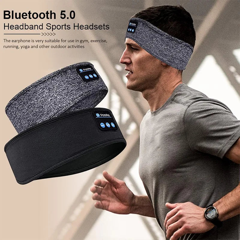 Bluetooth Wireless Headphones Sleep Eye Mask Headset Soft Elastic Comfortable Sports Headband Bluetooth Music Earphone