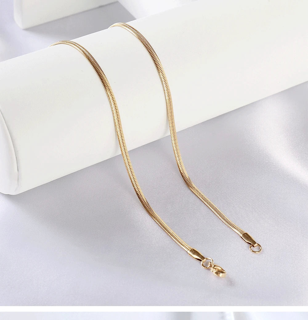 Fashion Unisex Snake Chain Women Necklace Choker Stainless Steel Herringbone Gold Color Chain Necklace for Women Jewelry Gift