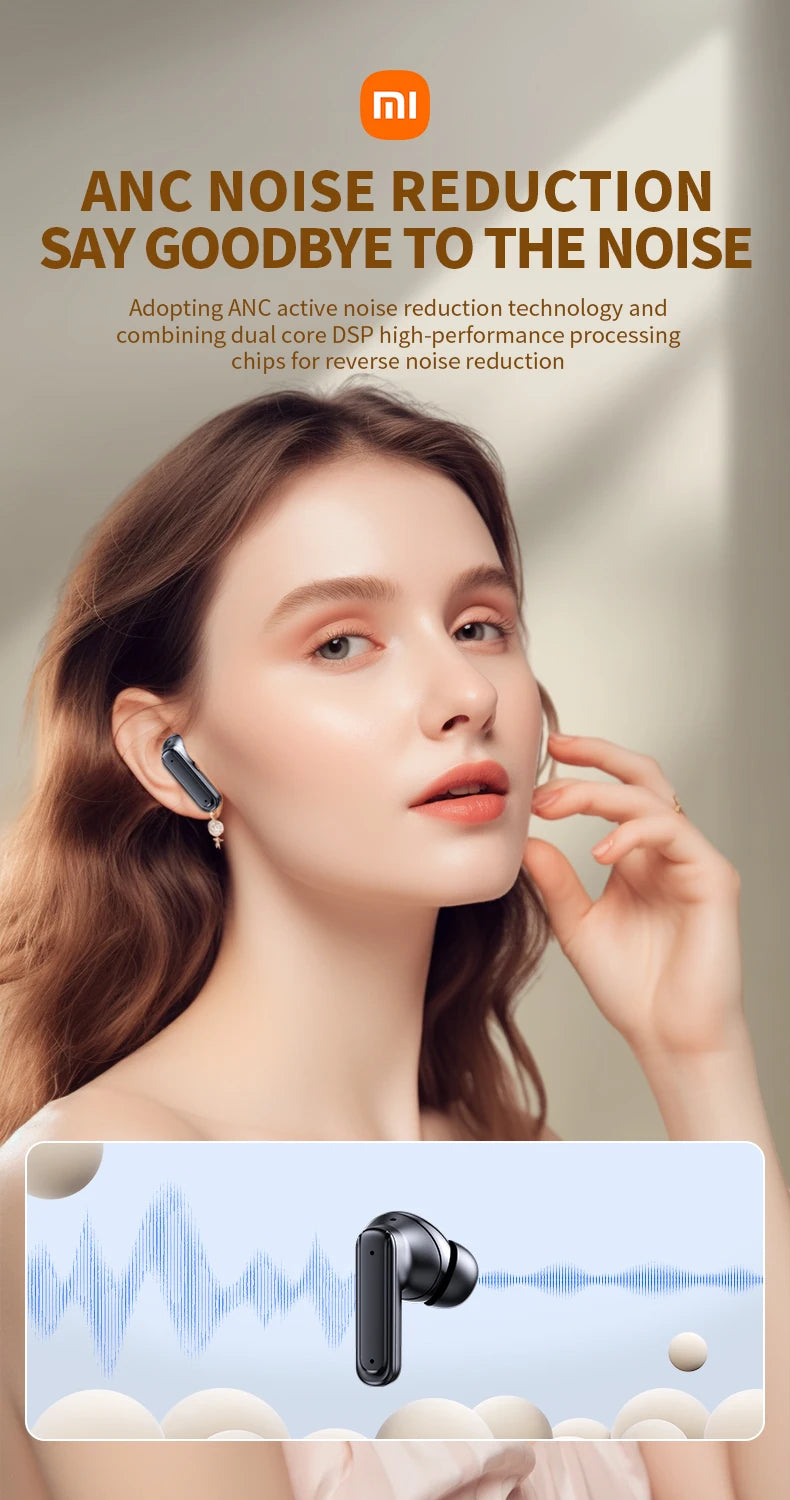 XIAOMI New Full In Touch Screen Headphone ANC E18 Pro Bluetooth5.4 Noise Cancelling Earphone Wireless InEar ENC Earbuds With Mic