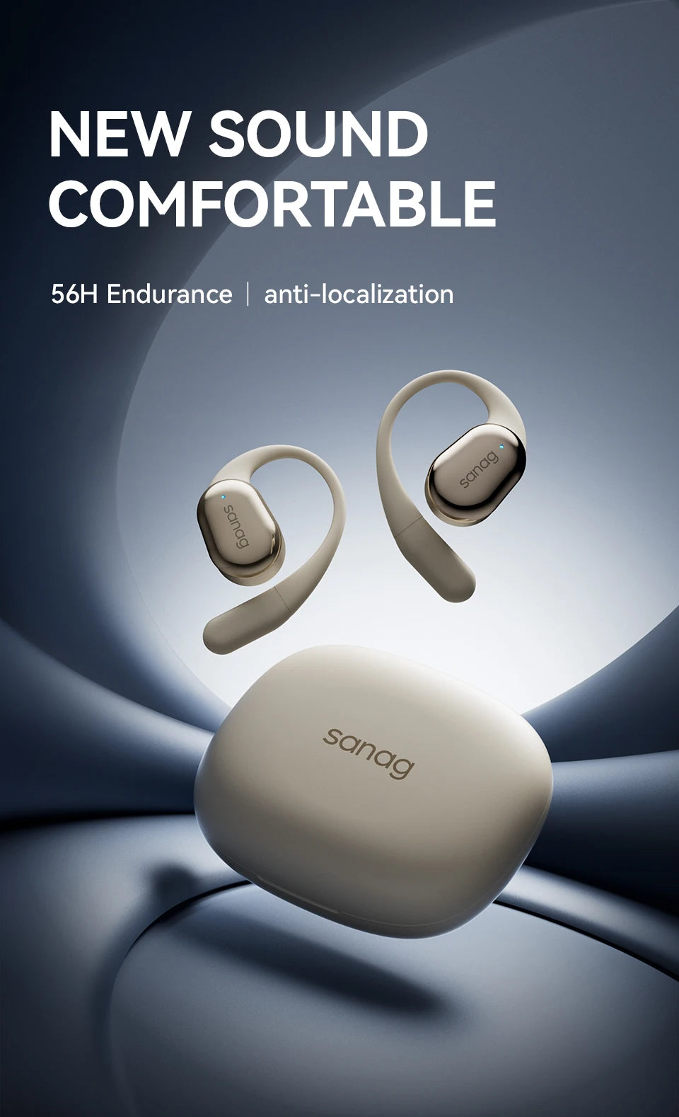 #Sanag C16S Bluetooth 5.4 Wireless Headphones Open Ear OWS Earphones HiFi Sound Headset APP Control TWS Earbuds 8 Hours Playback