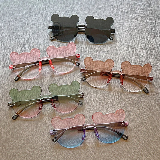 2023 New Children Cute Bear Shape Colors UV400 Sunglasses Baby Girls Lovely Outdoor Sun Protection Sunglasses Kid Sun Glasses