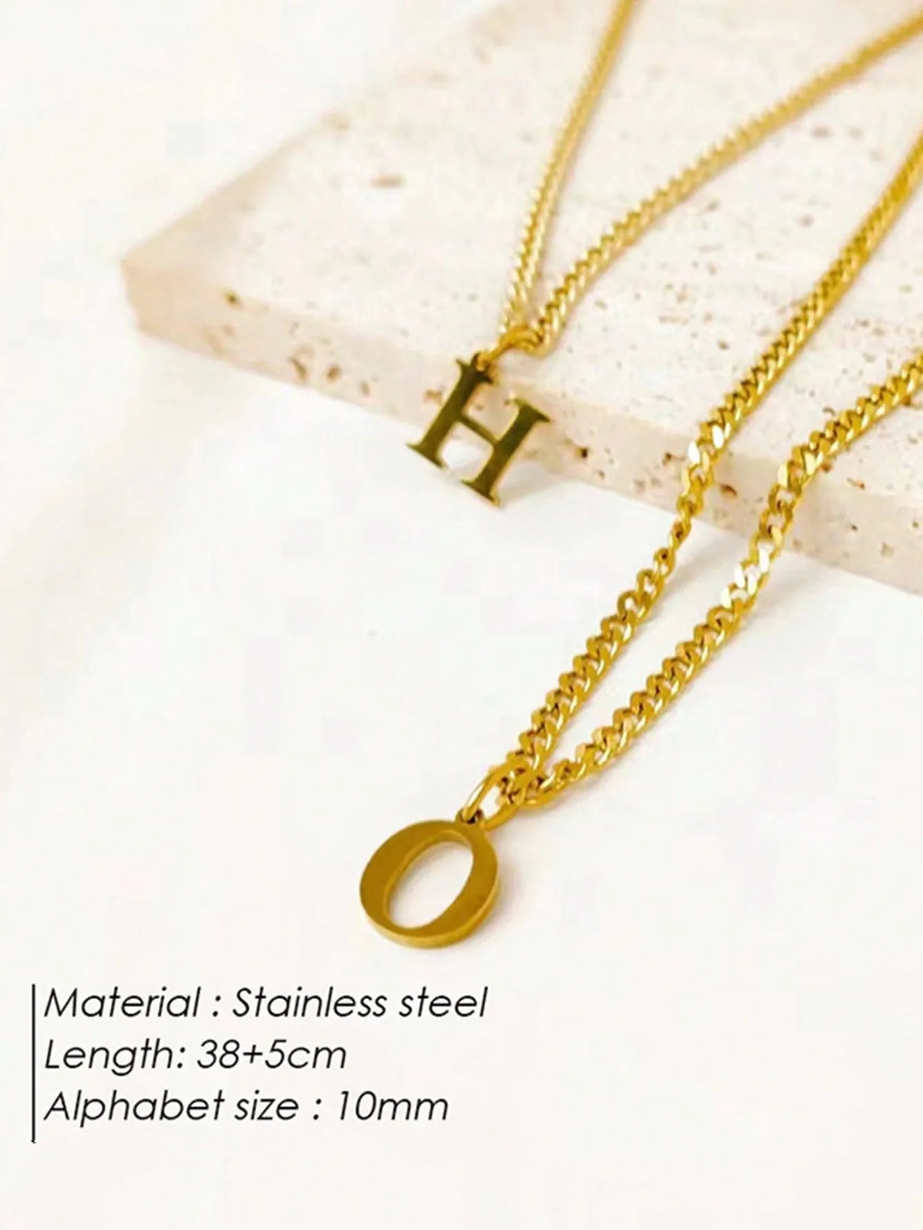 1Pcs Stainless Steel Initial Necklace DIY Letter Pendant Necklace Name Customized Gift A-Z for Women