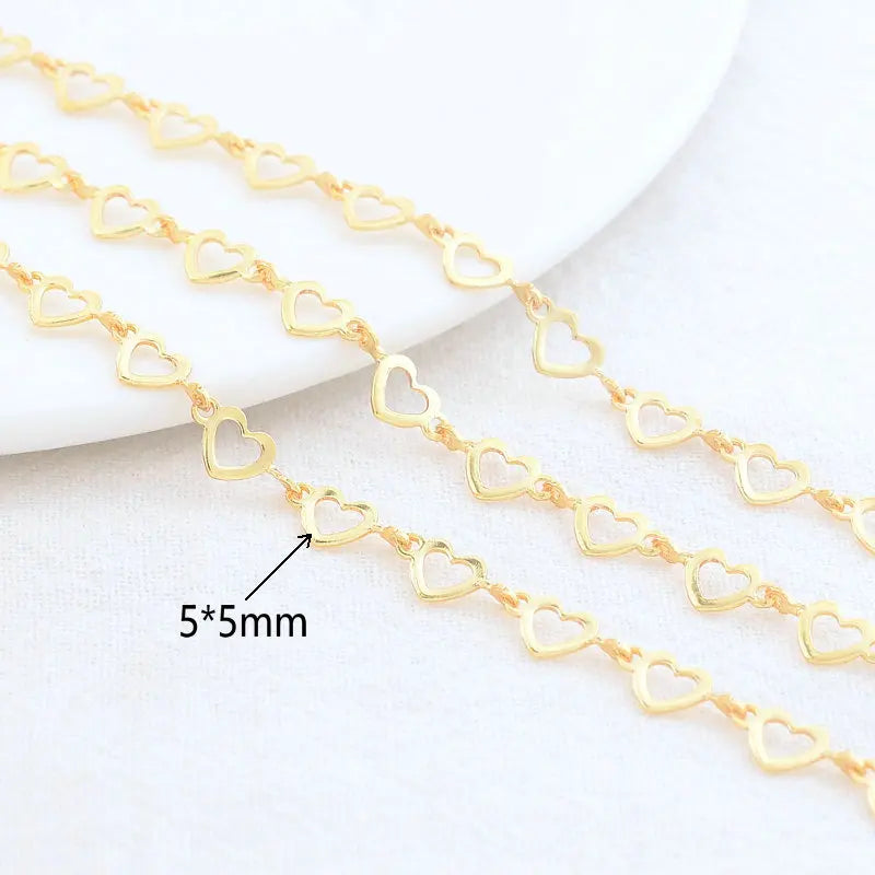 14K Gold Color Plated Brass Round Star Link Chains Necklace Chains High Quality Jewelry Accessories