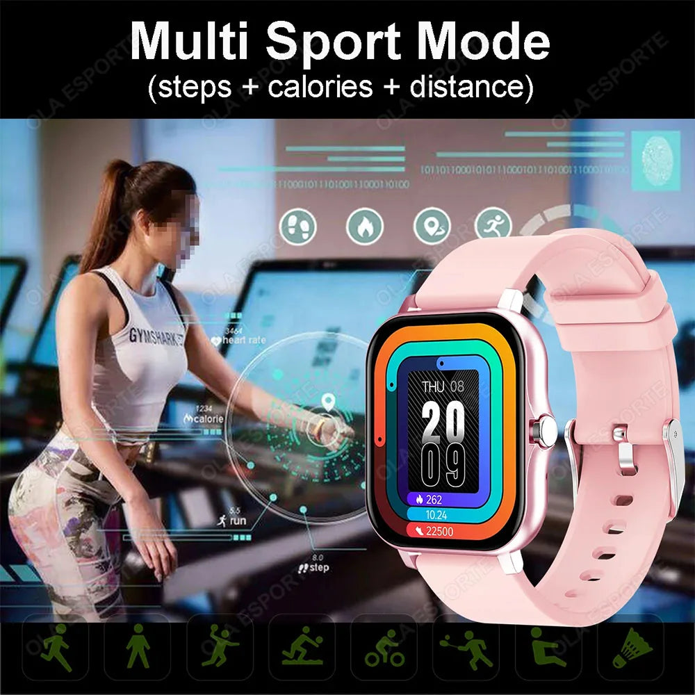 +2pc Square Smart Watch Women Men Smartwatch Touch Dial Calls Music Smartclock For Android IOS Fitness Tracker Sport Smart-watch