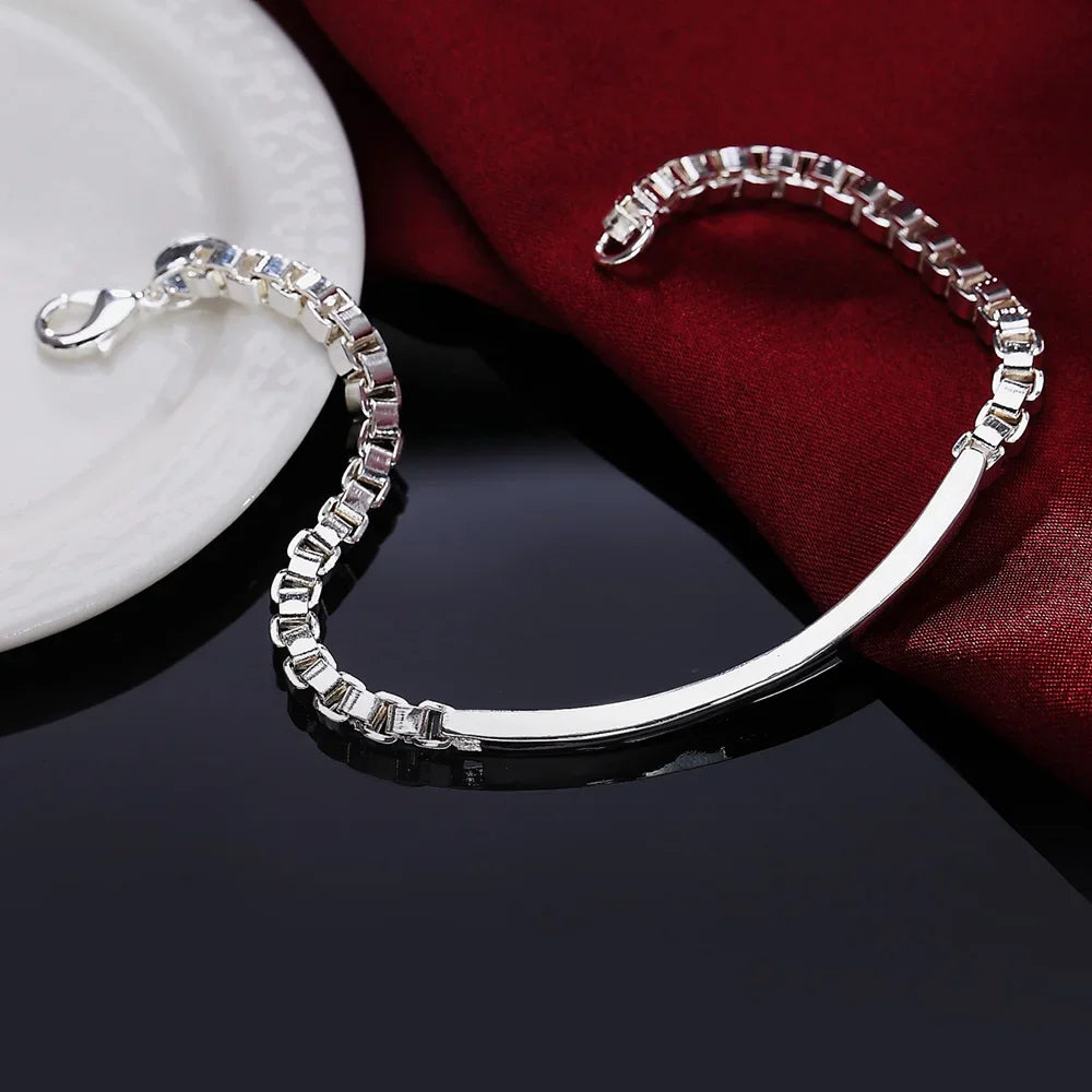 New High quality 925 Sterling Silver 4MM Women Men chain Male Twisted Rope Bracelets Fashion Silver Jewelry