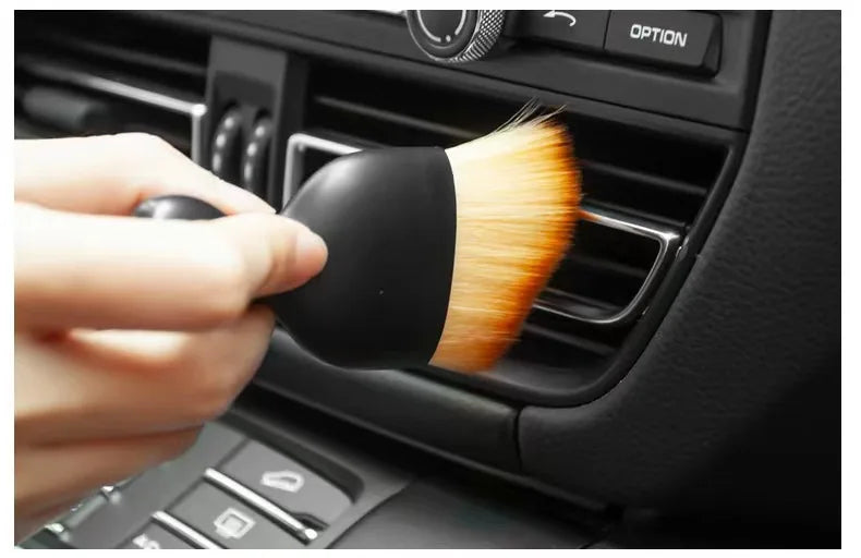 Car Air Vent Cleaning Soft Brush with Casing Car Interior Cleaning Tool Artificial Car Brush Car Crevice Dusting Car Detailing