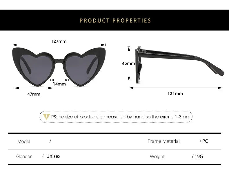 Kids Cute Heart Shaped Sunglasses Red Black Lens Frame Fashion Girls Sun Glass Outdoor Beach Spectacles